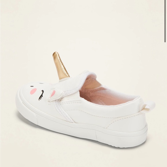 🆕 RESERVED BB Old Navy Toddler Girls Unisex Unicorn Slip-On Sneakers 5 Baby - Picture 3 of 12